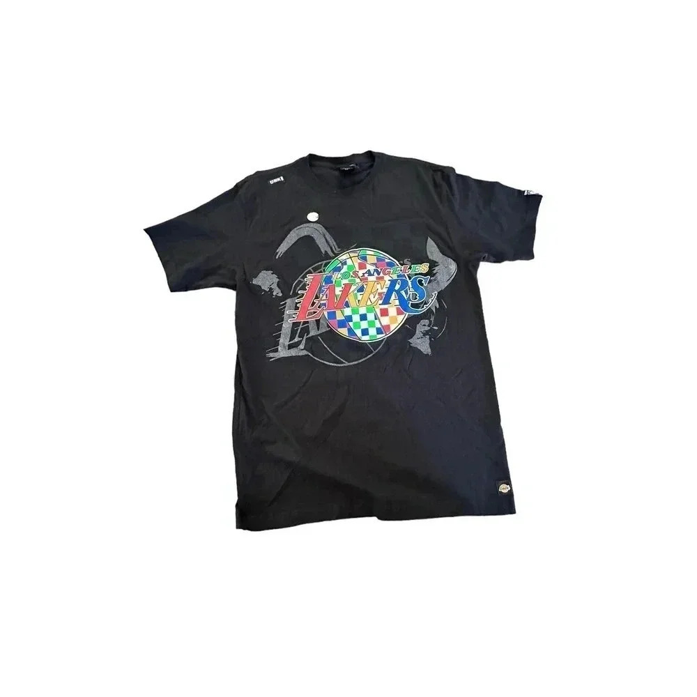 Men’s lakers UNK Black Short Sleeve Graphic NBA Baseball T-Shirt Size Large